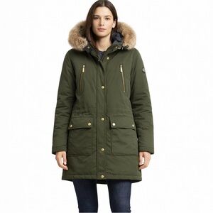 MICHAEL Michael Kors Down Filled Hooded Anorak Coat Parka Olive‎ Green Size S